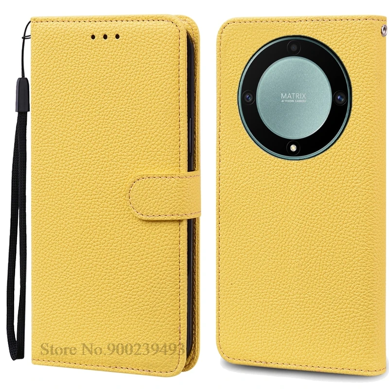 Luxury Leather Flip Wallet Cover for Honor X9A 5G - Premium Silicone Protection