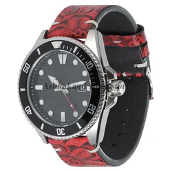 Retro Cowhide Leather Watchband - 20mm/22mm Men's Accessory - 22mm (Red)