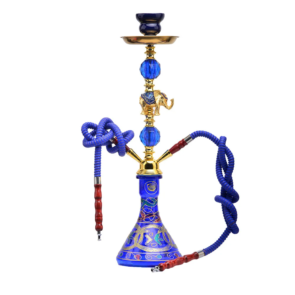 คู่ ท่อ Hookah Sub Chimney ทั้งชุดอุปกรณ์เสริมหม้อขนาดกลาง Blue