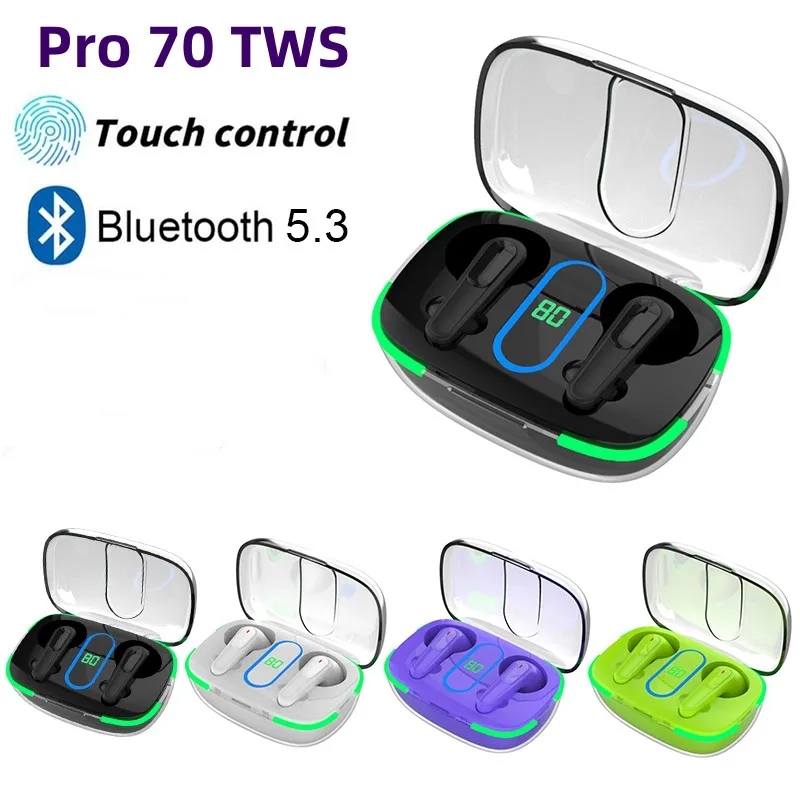 Tws Wireless Bluetooth Headset Cuffie Da Gioco Air Pro 70 Hifi Stereo Phone Auricolari Blutooth Vivavoce Auricolari A Mano Libera