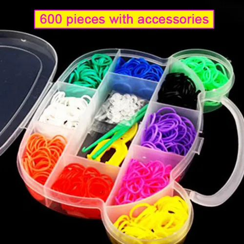 Rainbow Loom Kits Rubber Bands  Elastic Rubber Loom Bands Set Box - Rubber  Bands - Aliexpress