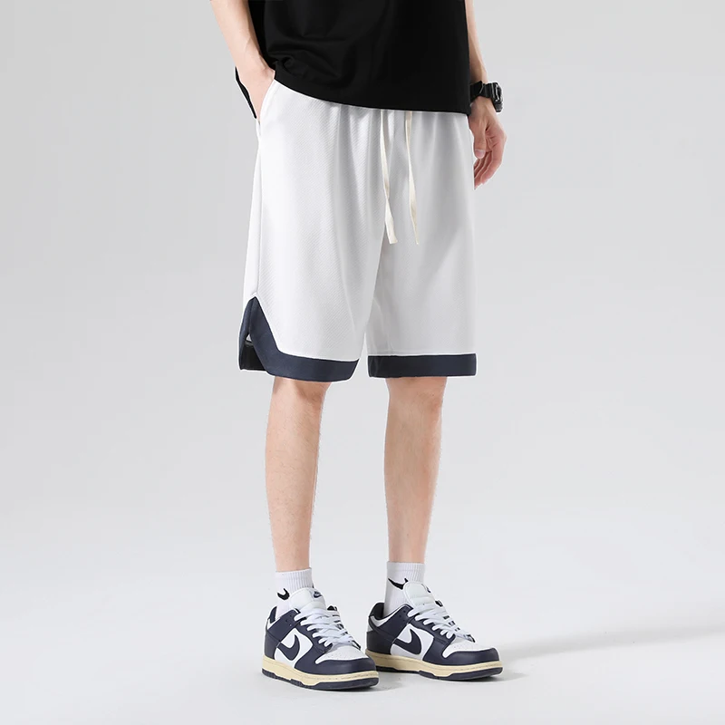 

American Men Basketball Shorts Sports Loose Quick-drying Shorts Solid Color Breathable Five-point Pants Casual Beach Short Pants