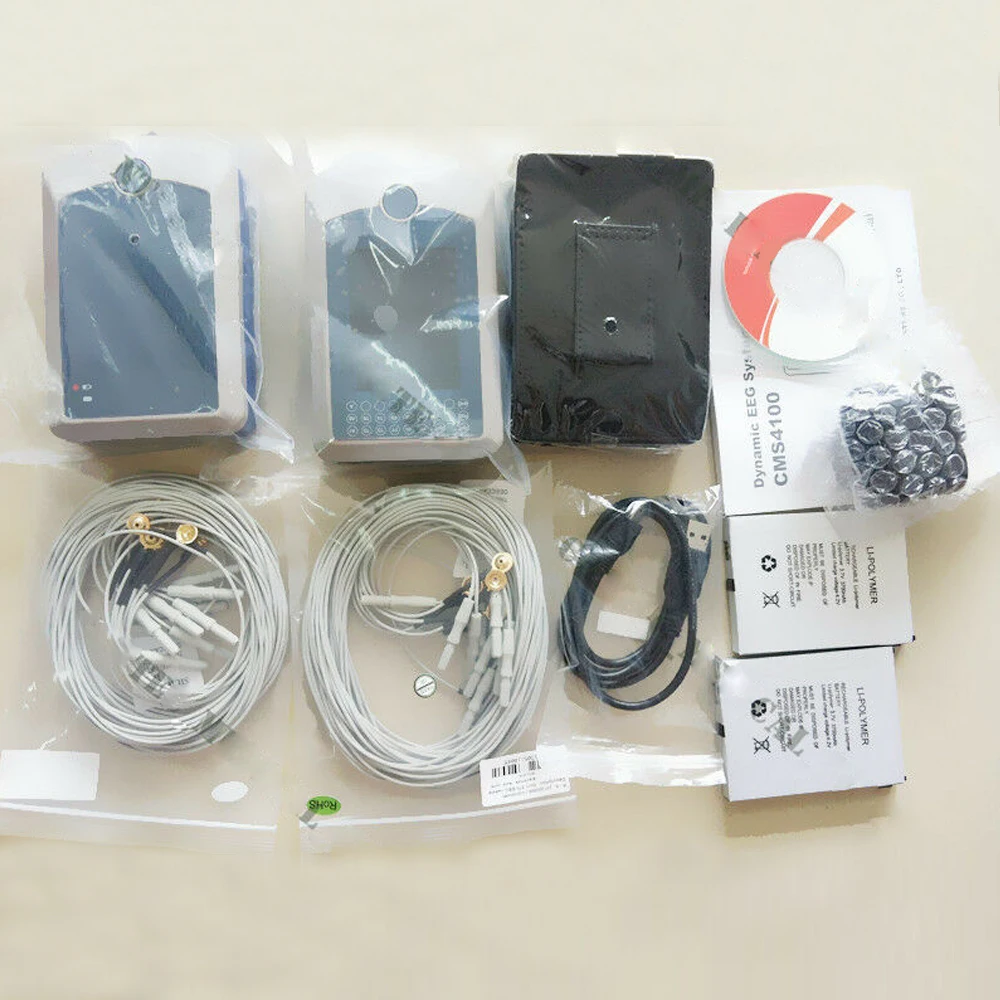 CMS4100 Dynamic EEG Holter 24 hours Record 16-Channel Brain Electric Activity System EEG machine + Analysis Software