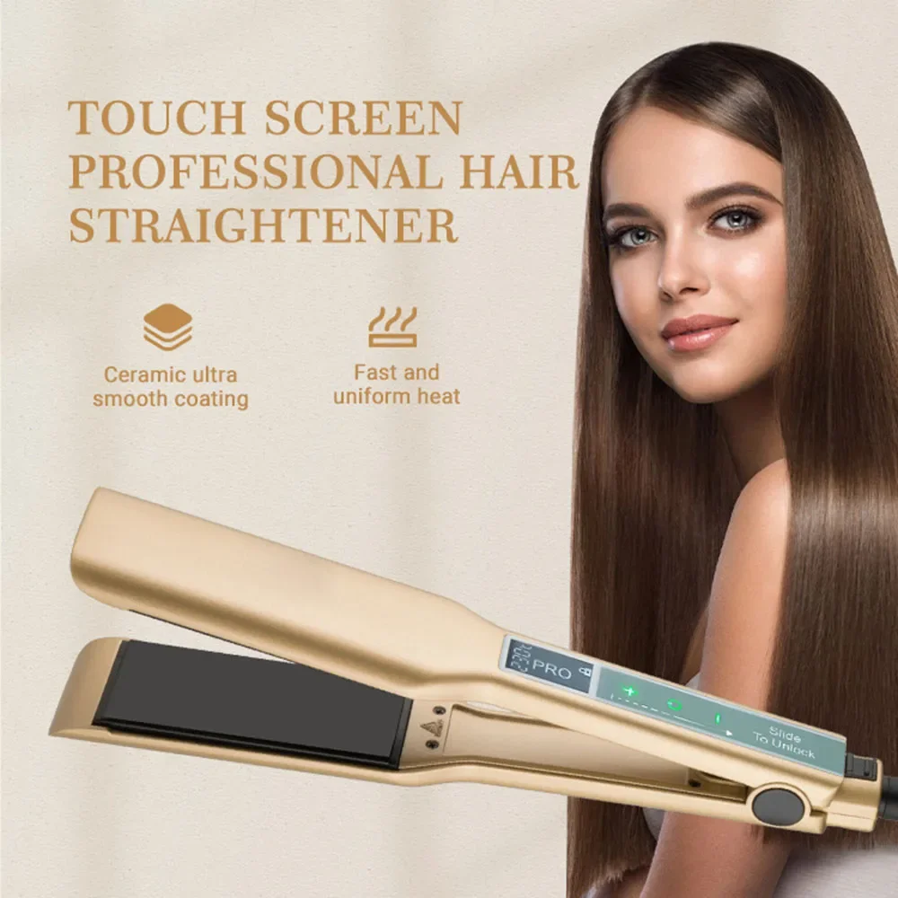 Professional Hair Straightener Touch Screen Flat Iron Hair Straightening  Styling Tools MCH Wide Plate Keratin Hair Straightener 2