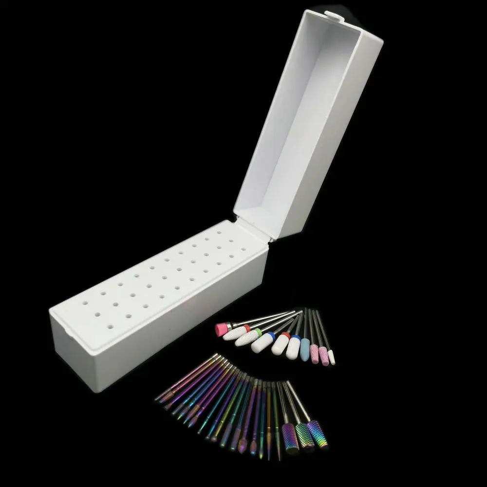 30Pcs Nail Drill Bits Ceramic Diamond Cuticle Efile Carbide Remover for Home Salon Acrylic Gel Nail Manicure Pedicure