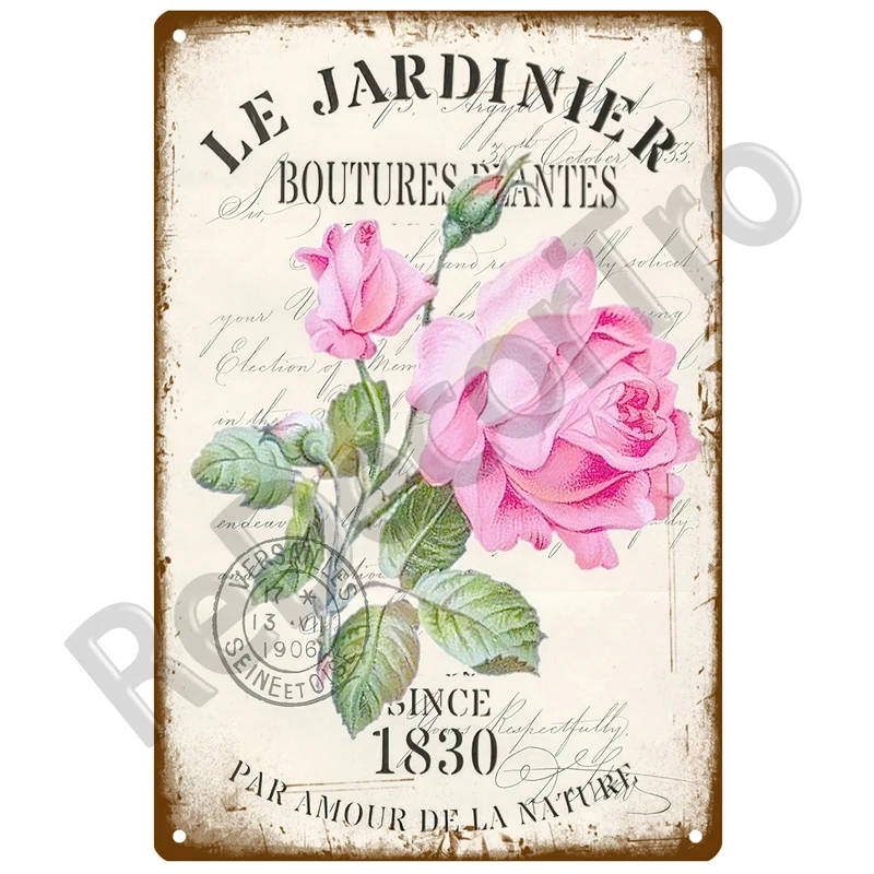 Lavendel Metall Zeichen Plaque Vintage Blumen Zinn Zeichen Wand Dekoration Für Zimmer Art Garten Küche Home Wohnzimmer Eisen Malerei – Detail 22