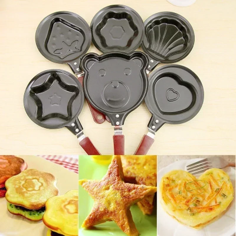 Mini Omelette Kitchen Supplies Breakfast Love Pancake Pan Heart Shaped Omelette Pan Without Lid Cast Iron Black Items