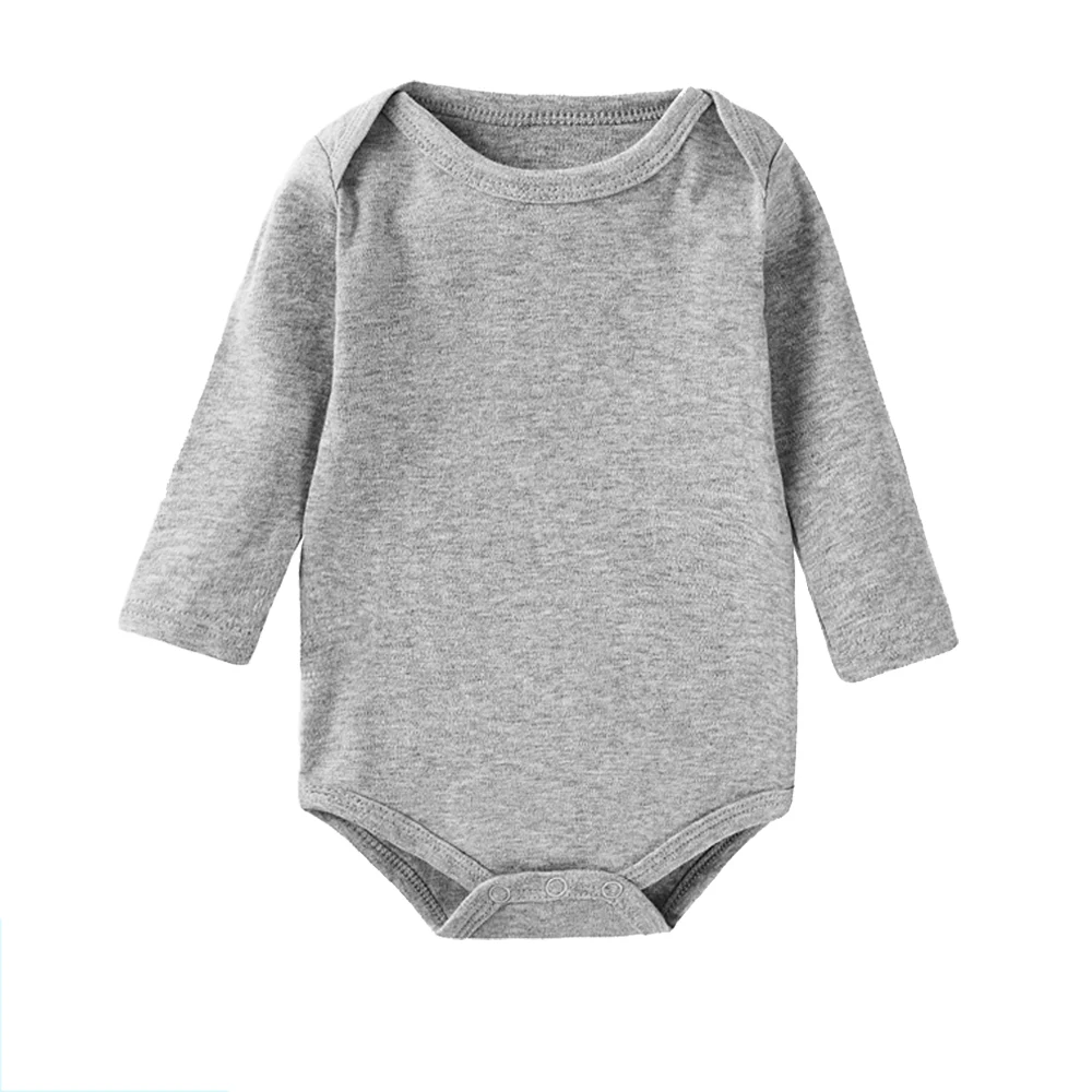 Body per Neonati Maschio e Femmina a Maniche Lunghe, Tinta Unita Bianco Rosa Nero Blu Viola Arancione, Abbigliamento per Neonati in Morbido Cotone, Pigiama Tutina - immagine 6