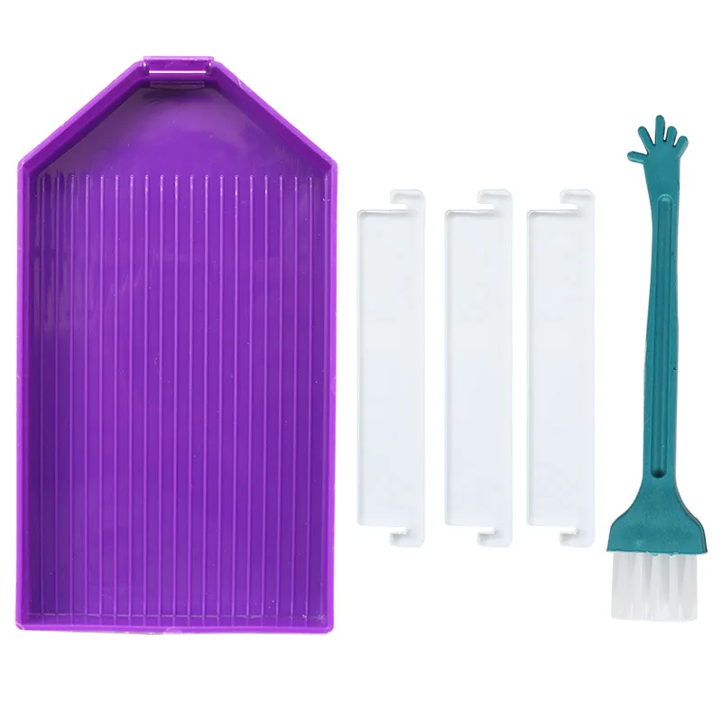 5PCS/Set Large Capacity Square Point Drill Diamond Painting Tray Plate Embroidery Tool Diamond DIY Craft Storage Accessories