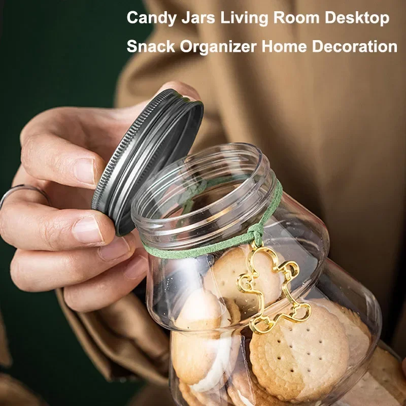 500ml Christmas Candy Biscuits Bottle Christmas Tree Milk Tea Bottle Cookie Snack Chocolate Storage Jar Box Food Container
