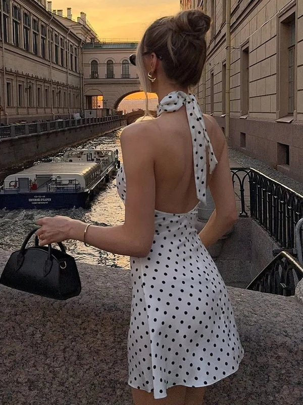 Elegant Off-Shoulder Polka Dot Mini