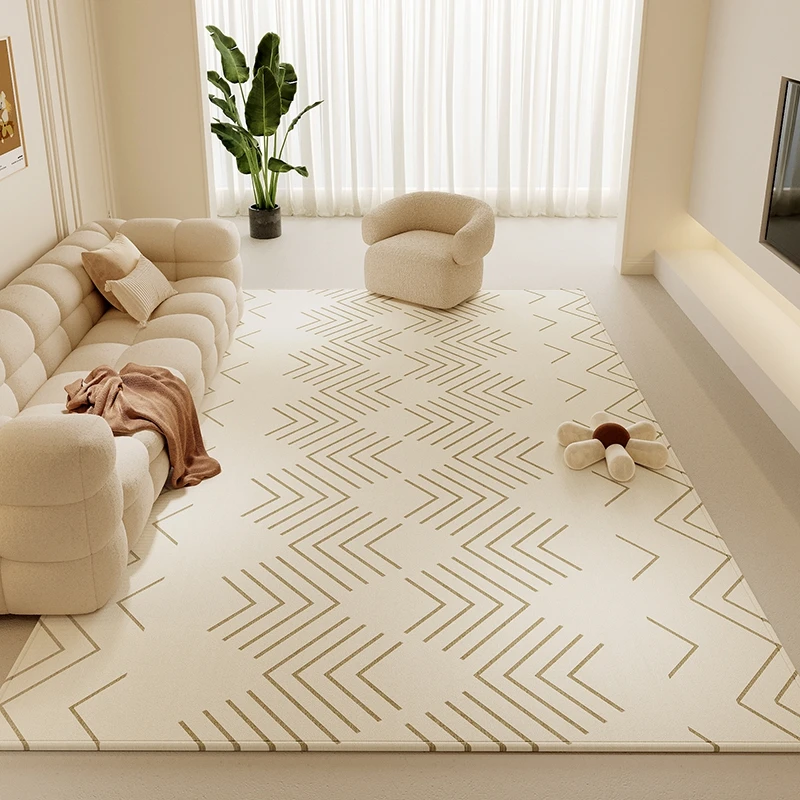 Cream Style Bedroom Decor Plush Carpet Large Area Carpets for Living Room Thickend Washable Cloakroom Rug Fluffy Soft Lounge Mat 2