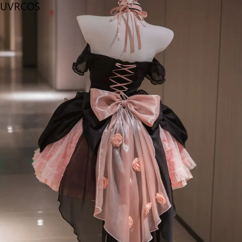 Japanese Gothic Lolita Dress Women Kawaii Bow Bear Lace Pink Black Off Shoulder Princess Dresses Girls Sweet Halloween Costume lolita dress lolita suspender dress lolita cosplay costumes