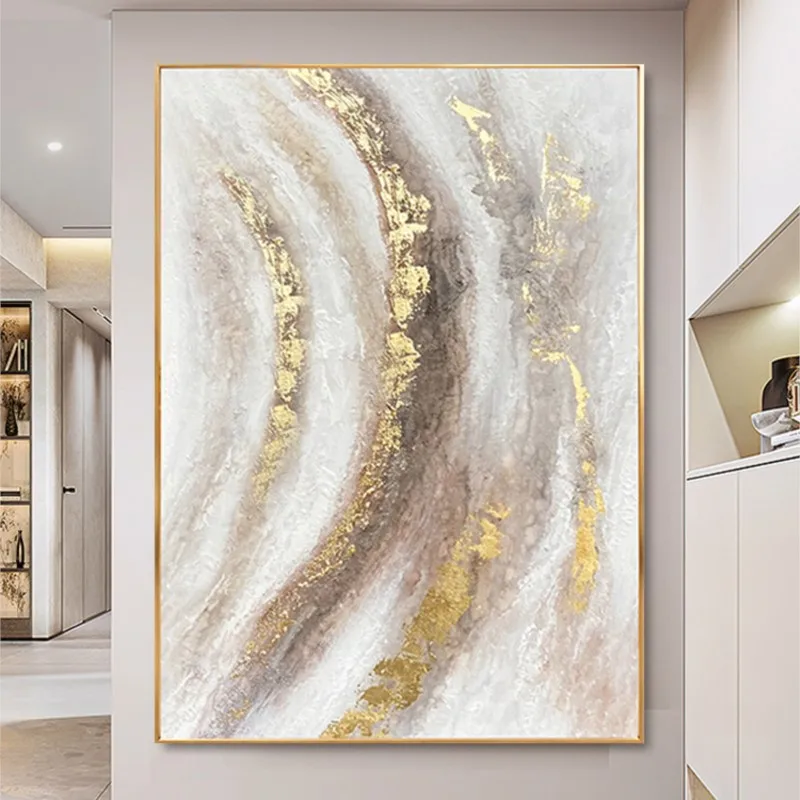 

Handmade Painting Abstract Hallway Decorative Light Luxury Background Wall Dafen Oil Village Vertical Version Aisle Hanging