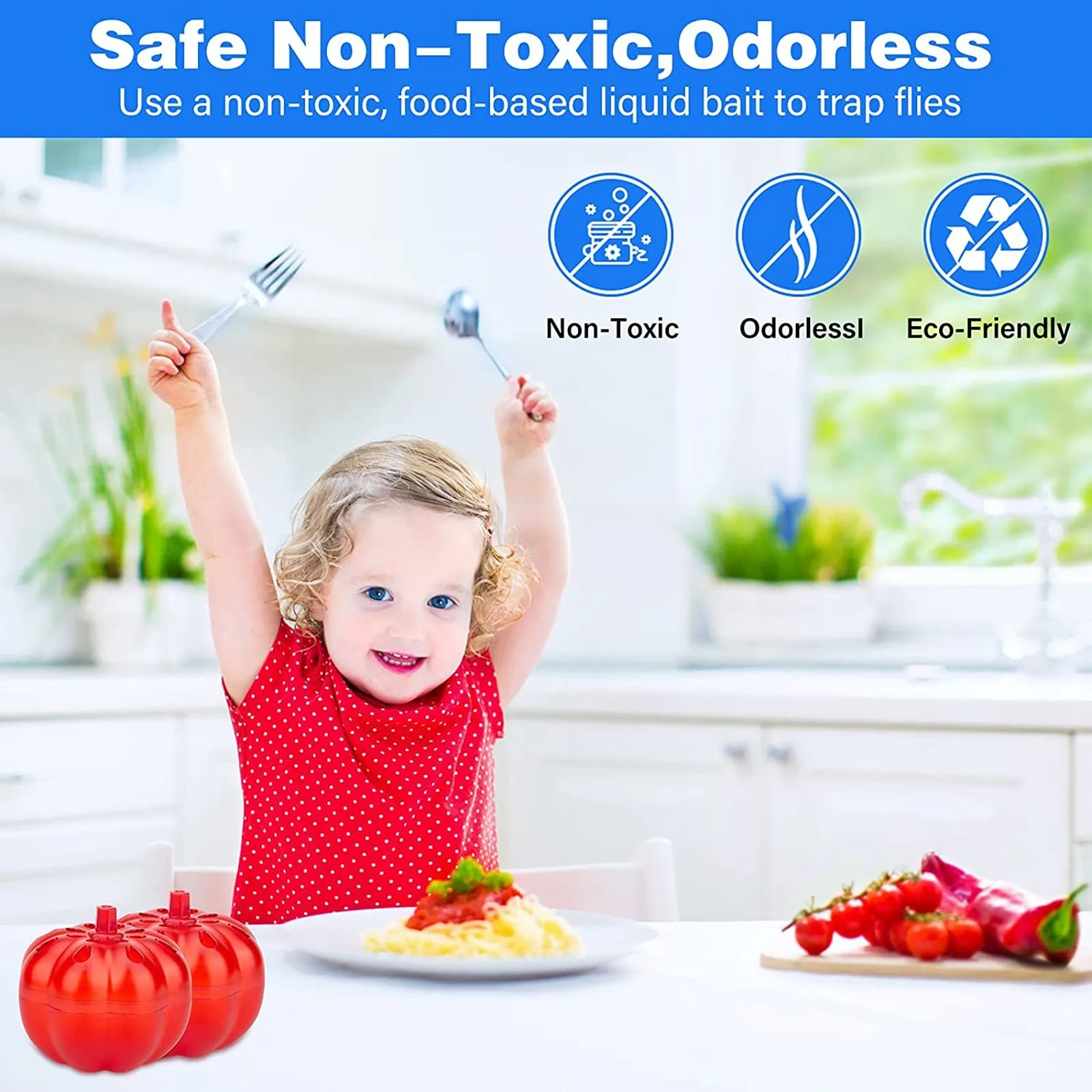 Small Pumpkin Fruit Fly Insect Trap Drug-Free Fruit Fly Insect Trap killer Catcher Pest Control Products Kitchen 4pcs