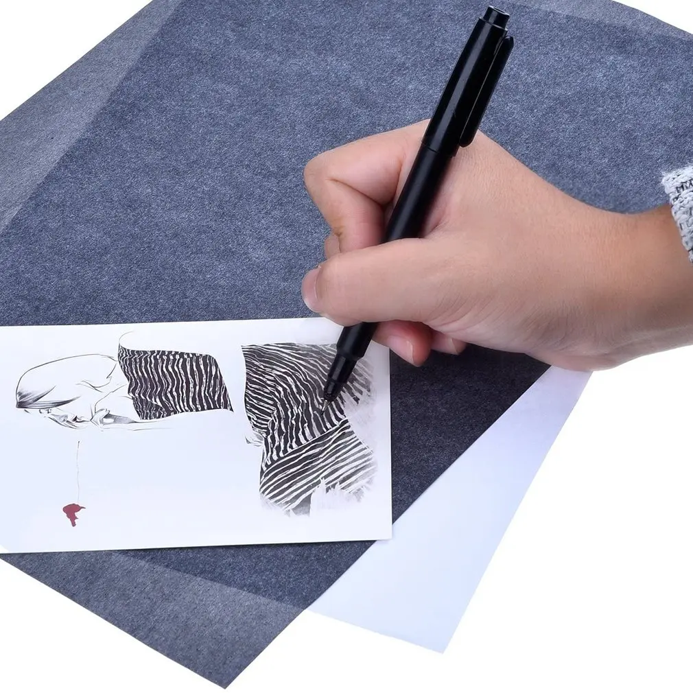 100 Pcs Carbon Paper Transfer Copy Sheets Graphite Tracing A4 for Wood  Canvas Art 2021 - AliExpress