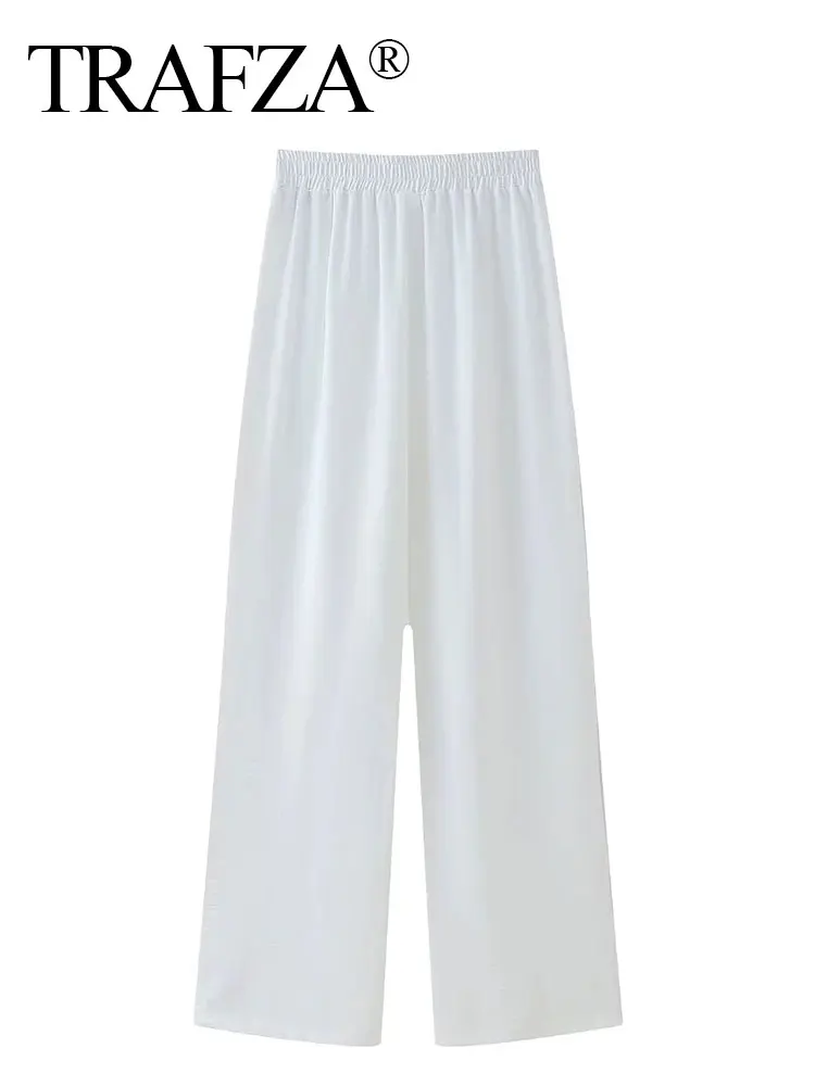 HH Women Fashion Drape Sarong Pants Vintage Solid Side Lace Up Loose Casual Elastic Waist Trousers Woman Asymmetrical Pant