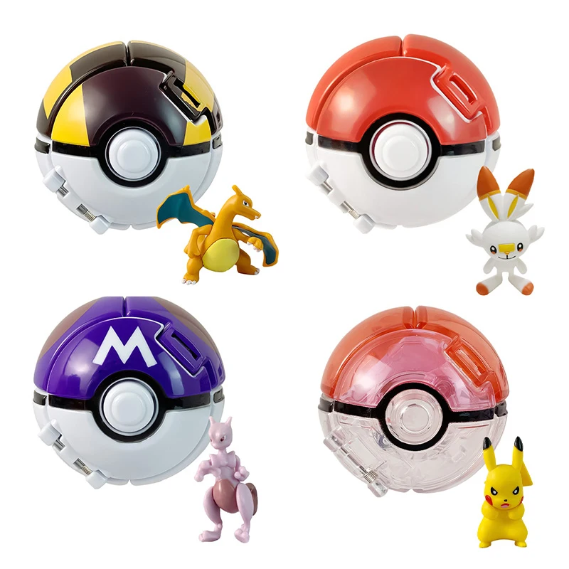 Pokemon Figur Ball Elf Haustier Anime Action Puppe Pikachu Charizard Mewtwo Bulbasaur Squirtle Mew Pokeball Monster gehen Spielzeug Kind Geschenk – Detail 1