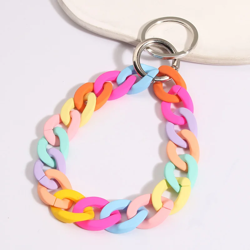 Plastic Loop Keychains New Creativity Keychain Handmade Colorful Acrylic Plastic Link Chain ...