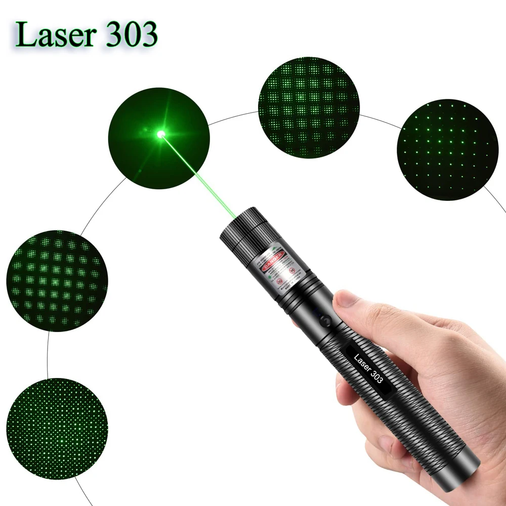 Powerful Red Green Laser Pointer 10000m 5mw Laser 303 Sight Focus  Adjustable Burning Lazer Torch Pen 18650 Charging Laser Pen - AliExpress