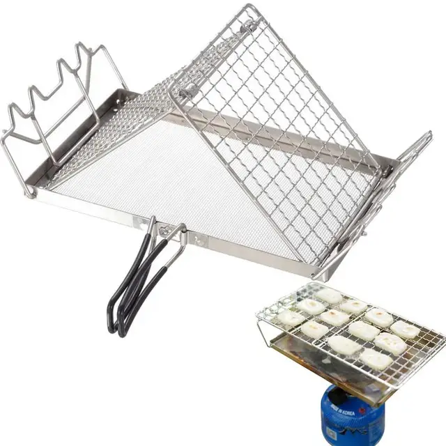 Grill Rack Grilling Basket For Toast: A Portable Outdoor Camping Accessory for Perfect Grilling Experience