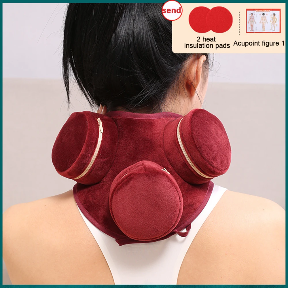 Skin-friendly flannel cover Smokeless Moxibustion Bag Burner Copper Box Warm Acupuncture Heating Therapy Body Acupoint Massage