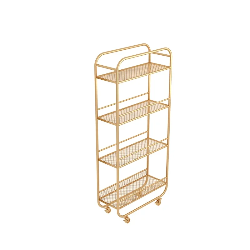 

Kitchen Refrigerator Trolley Clip Gap Storage Shelf Floor Multi-storey Ultra-narrow Toilet Can Be Moved