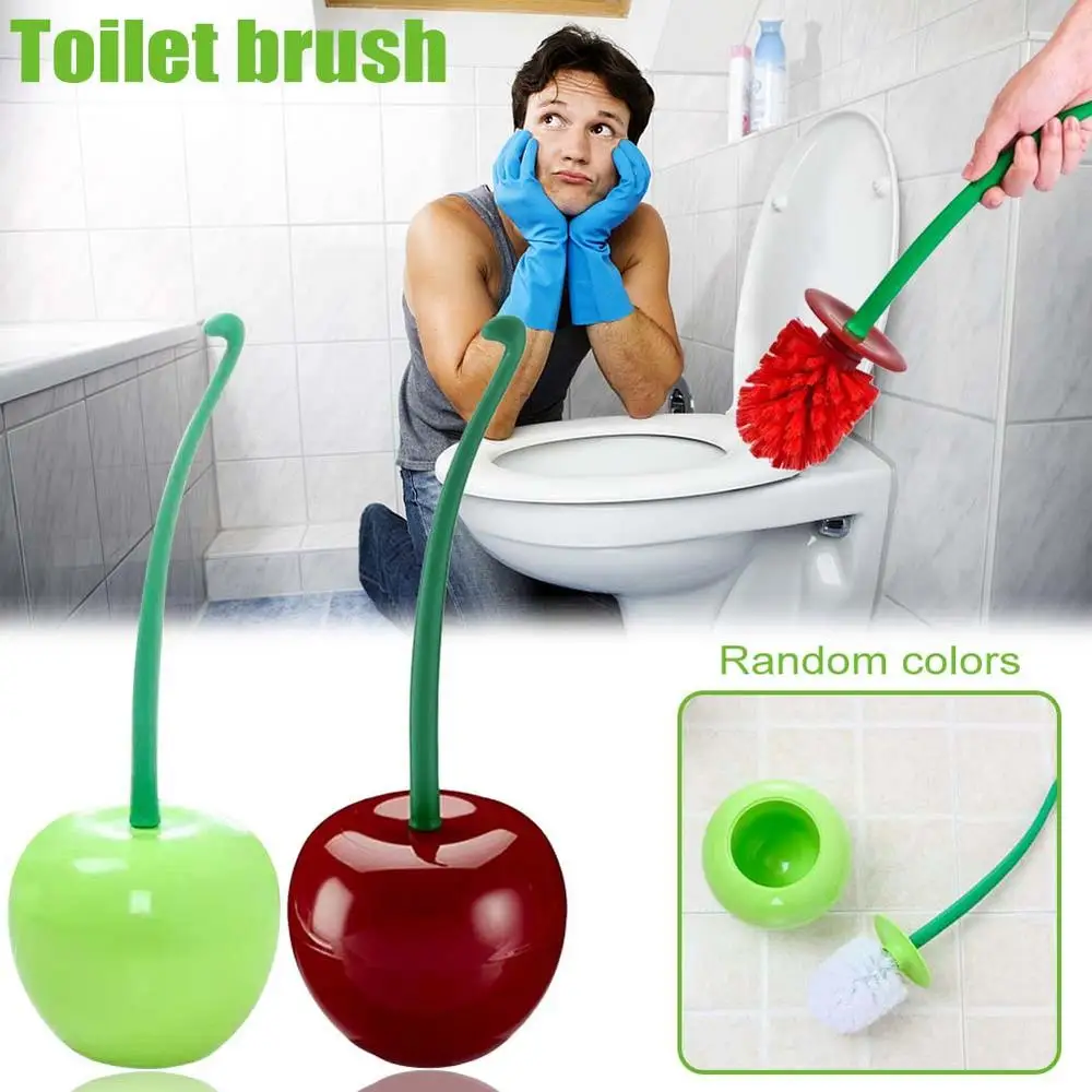 Description Picture 6 of item1pc Red Toilet Brush Creative Lovely Cherry Shape Lavatory Toilet Brush Holder Set Toilet Holder Bathroom Accessories