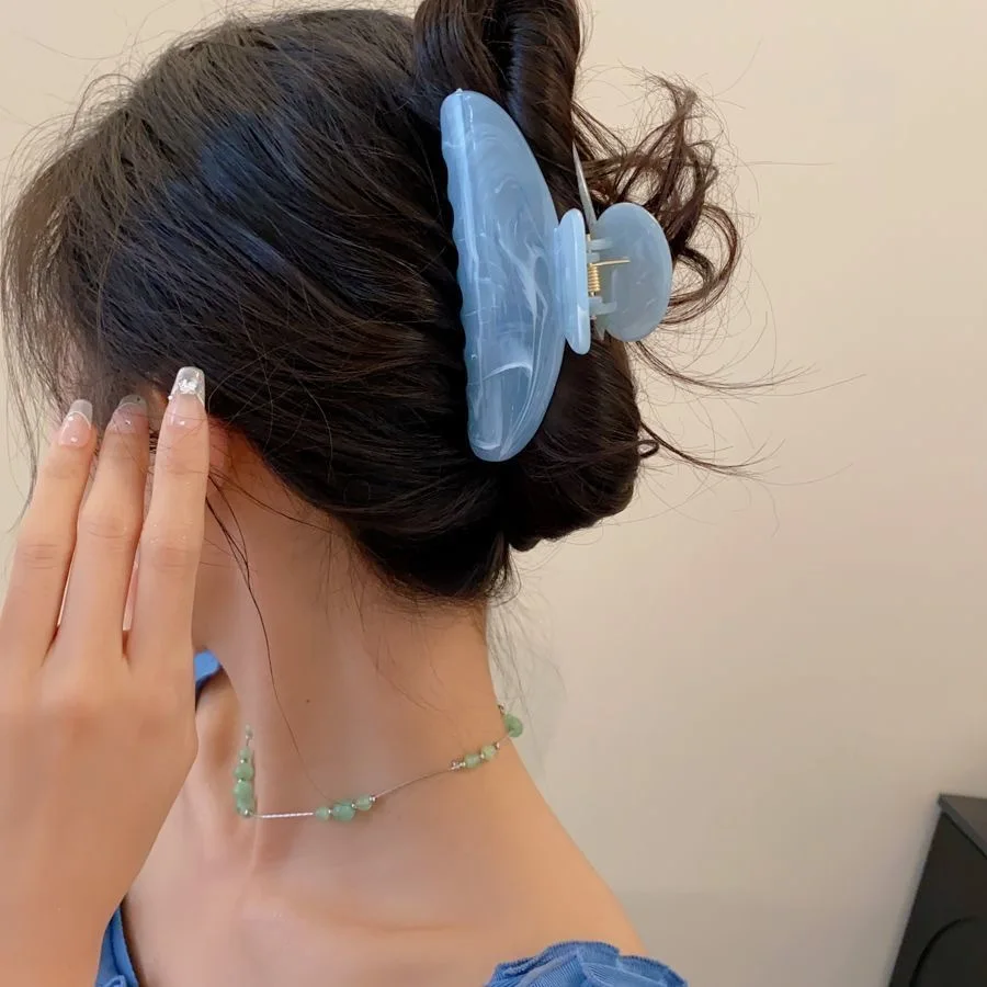 Koreanische Geometrische Bogen Blume Haar Krabben Süße Shark Clip Haar Krallen Grips Für Frauen Große Haarnadeln Haar Ornament Zubehör – Detail 11
