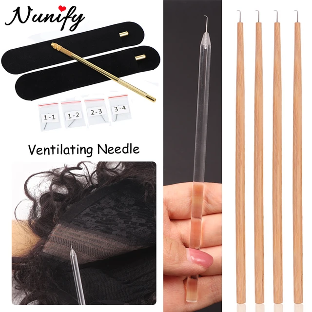 AliLeader Ventilating Needle for Lace Wig,100pcs Black Wig Combs for Making  Wigs