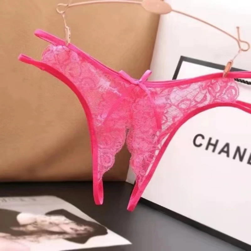 Transparent Women's Sexy Underwear Lace underwear Crotch Thong Taste Underwear Hot Breathable Cute Bow low-waisted women lingerie