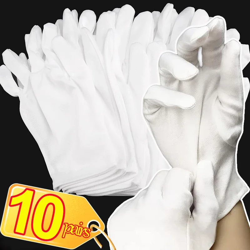 Gants En Coton Interlock Blanchi Avec Ourlet - Version Lourde - Singer