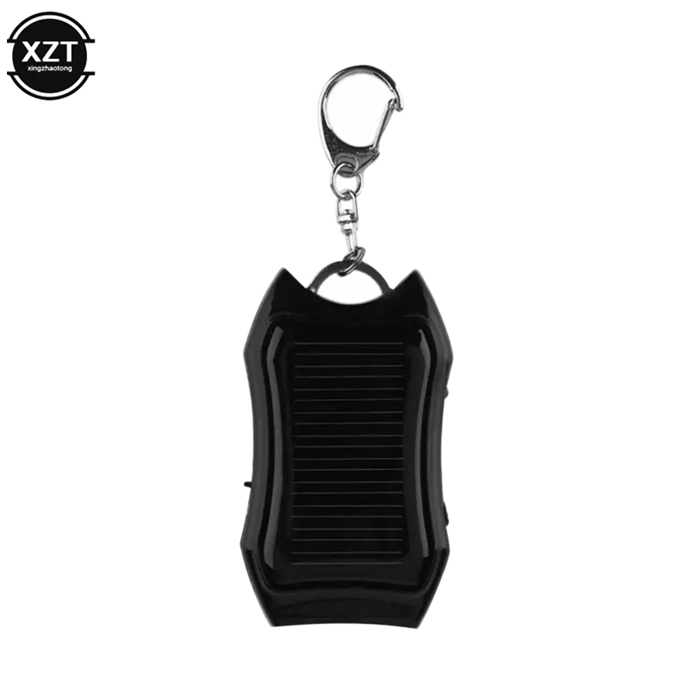 Portable Solar-Powered LED Keychain Flashlight with Rechargeable Battery