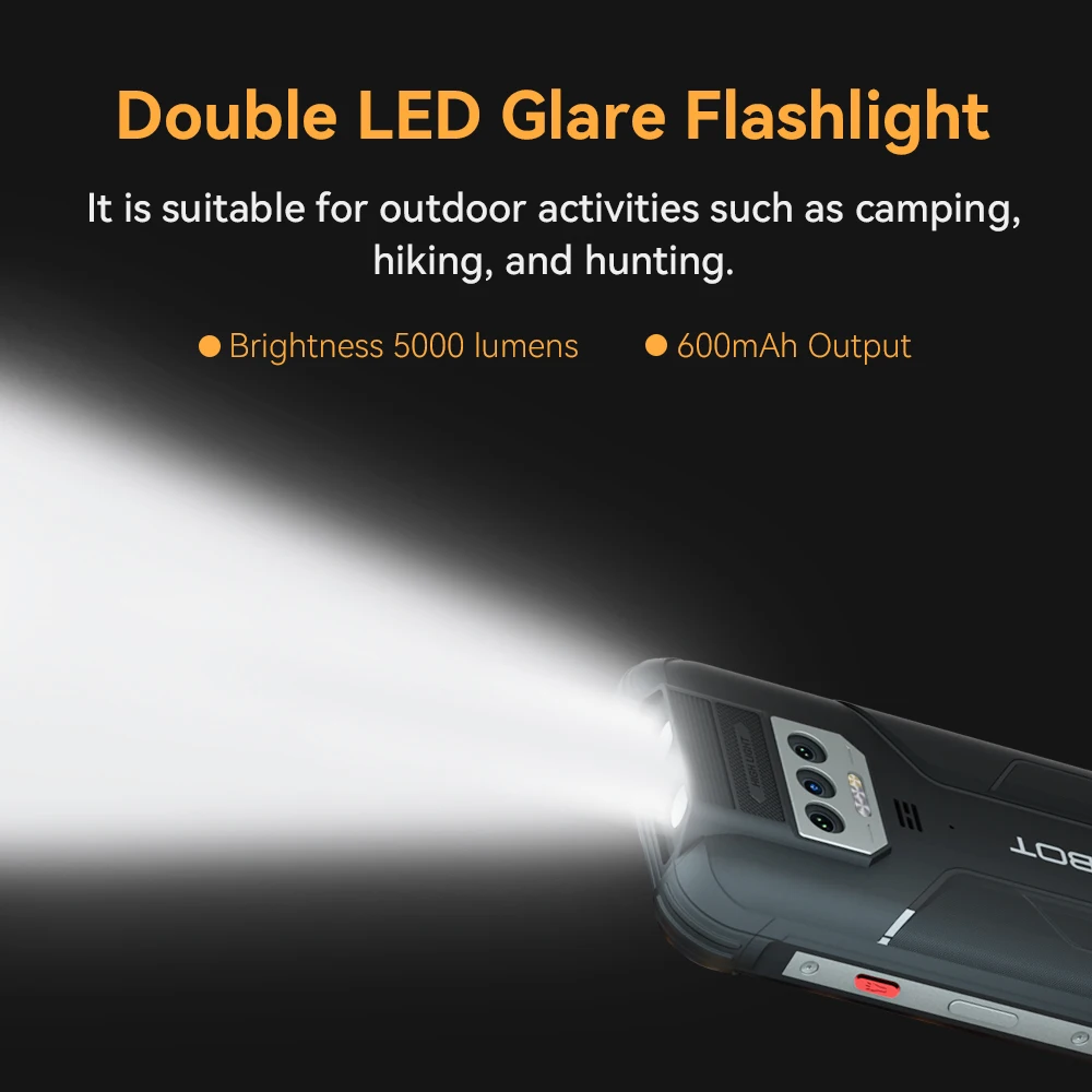 Cubot KingKong Power Rugged Waterproof Smartphones 8GB+256GB 6.5Inch FHD 10600mAh Large Battery 48MP AI Camera NFC Mobile Phones