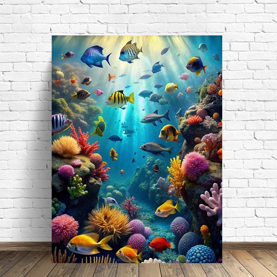 Underwater World 5D AB Diamond Painting Cross Stitch Kits Fish And Sea turtle Picture Of Rhinestone Mosaic Diamond Embroidery