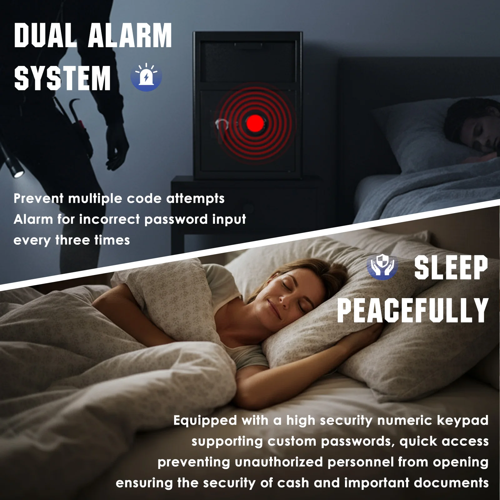 Safe Fireproof Slot Lock Box with Digital Combination Anti-Fishing Safe Box Security Money Safe for Cash Slips Expense Business