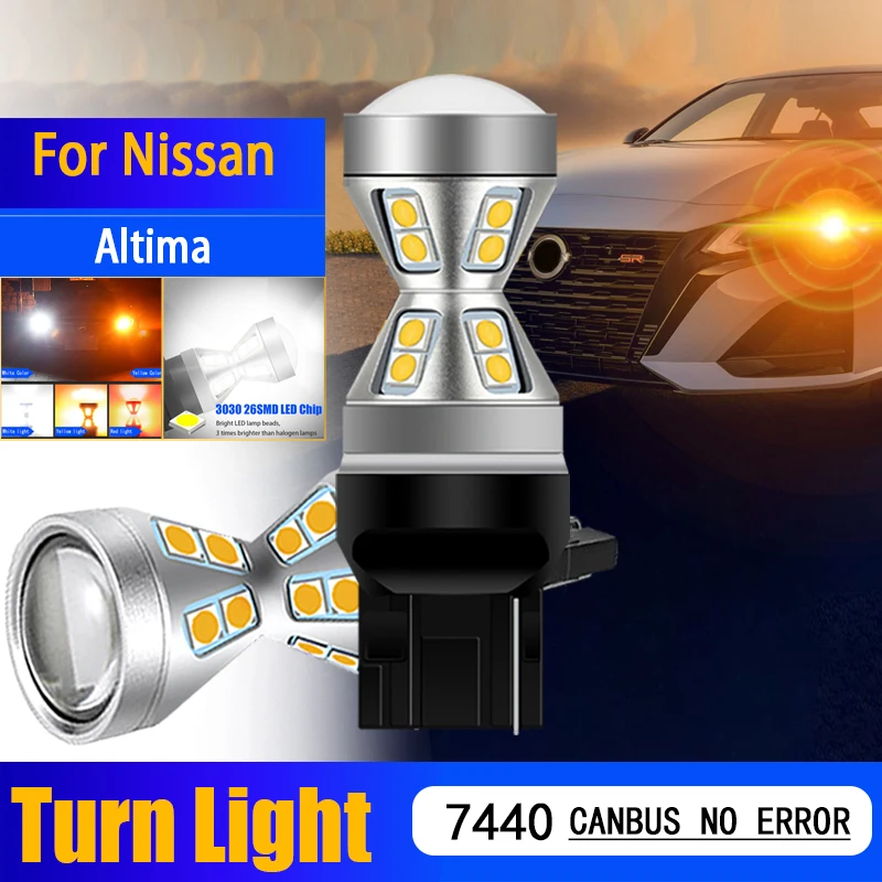 2 Pz Wy21W 7440 7441 7440A Canbus Nessun Errore Anti Hyper Flash Led Indicatori Di Direzione Lampadine Lampeggianti Giallo Ambra Per Nissan Altima