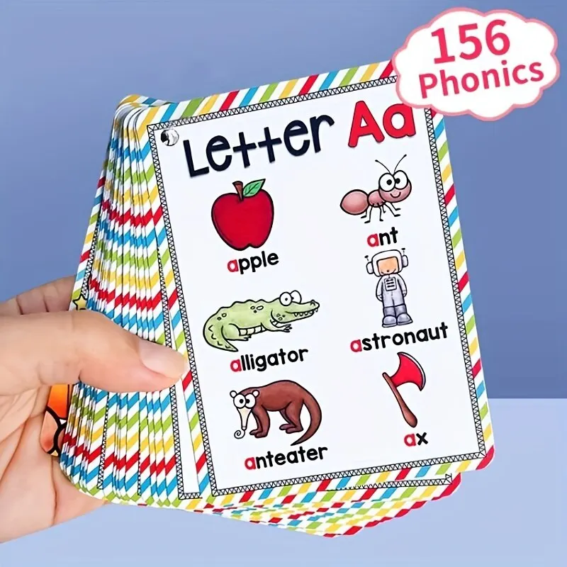 thumbnail image 1 of Tarjetas didácticas de bolsillo con 26 letras del alfabeto en inglés, juguetes educativos para el aprendizaje temprano de palabras en inglés, 1 of 4