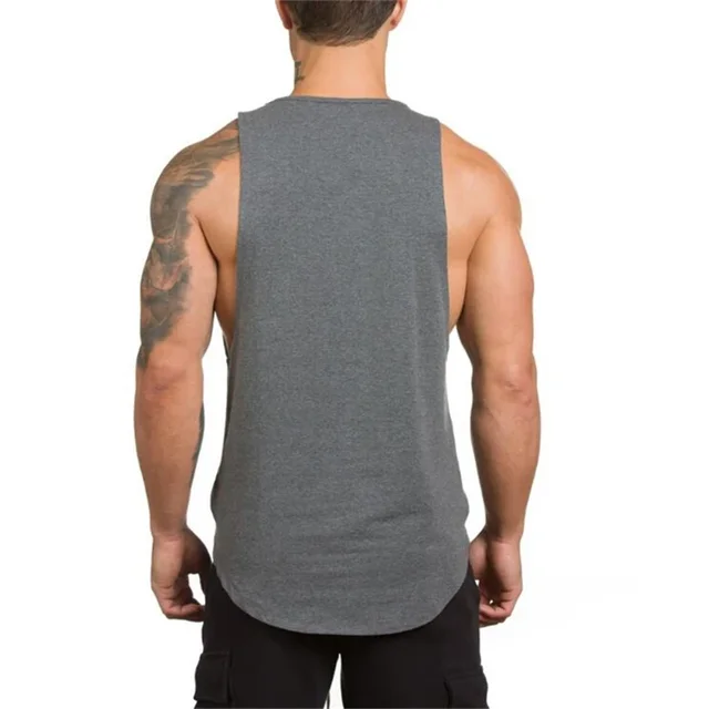 Plain Vests Cotton Breathable Sleeveless T-shirts Gym Fitness Bodybuilding Training Clothing Mens Running Sport Muscle Tank Tops 2
