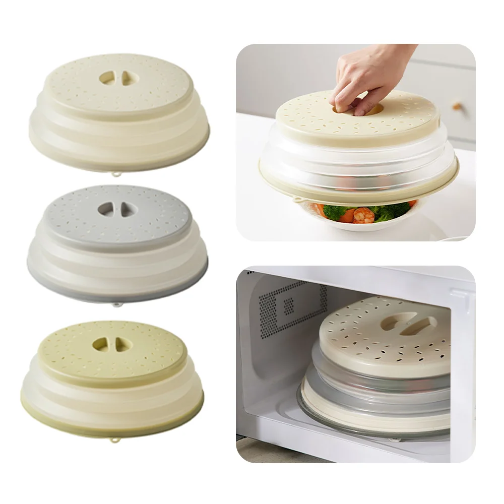 Silicone Microwave Splatter Cover Reusable Foldable Lid Hook for Cooking Stove Top Splash Guard Food Fresh-Keeper
