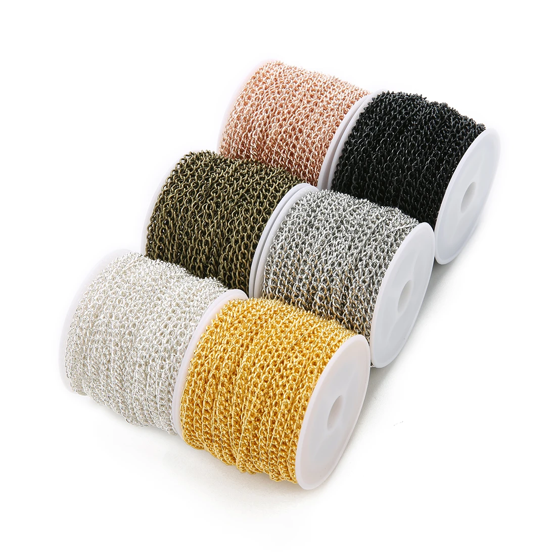 Elegant Gold and Rose Gold Chain for DIY Jewelry Making - 10 Yards, Multiple Sizes
