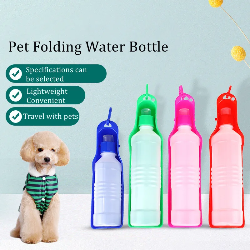 500MLDogWaterBottleFoldingDrinkerPlasticPortableWaterBottle