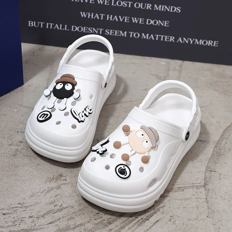 Women Sandals Soft Sole Slippers Garden Shoes Comfortable Sandals Cartoon Diy Platform Sandals Summer Thick Bottom Clogs Non-Slip Closed Toe Beach Slippers