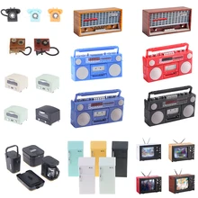 

1pc Mini Furniture Lamp Radio Television Kitchen Appliances Scale For Children Gift Retro Dollhouse Decoration