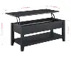 Lift Top Coffee Table with Storage Shelf, Black wood finish 5