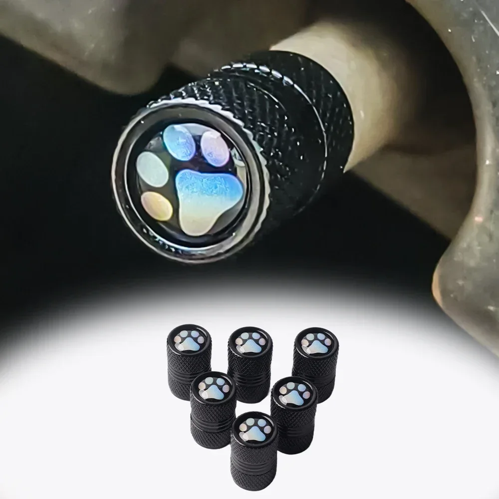 5 pezzi/set in lega di zinco antifurto nero con bianco logo valvola della gomma stelo tappo della ruota pneumatici stelo valvola aria per auto auto (Nero