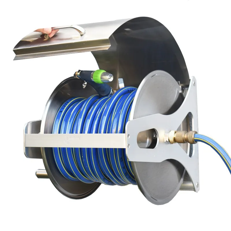 

new products Plastic metal, garden hose reel free standing hose pipe reel holder garden water pipe hose carrier/