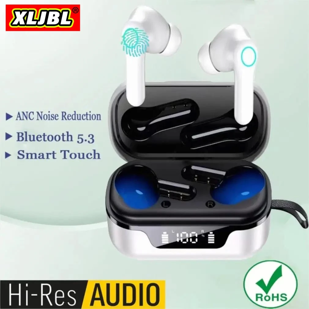 

XLJBL Air Buds ANC Pods Bluetooth Earphones Noise Reduction Digital Display Touch Control Headsets HD Call Waterproof Earbuds