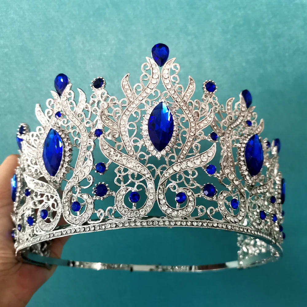 Miss World Pageant Tiaras Crowns Big Crystal Princess Queen Diadem Miss  South African Full Round Headpiece - AliExpress, image size:1000x1000