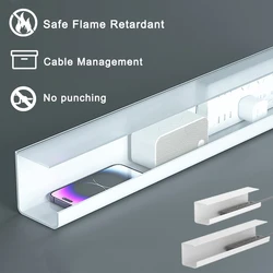 Under Desk Cable Management Wall Mounted Socket Storage Rack Safe Flame Retardant Socket Holder Office Hidden Cable Organizer